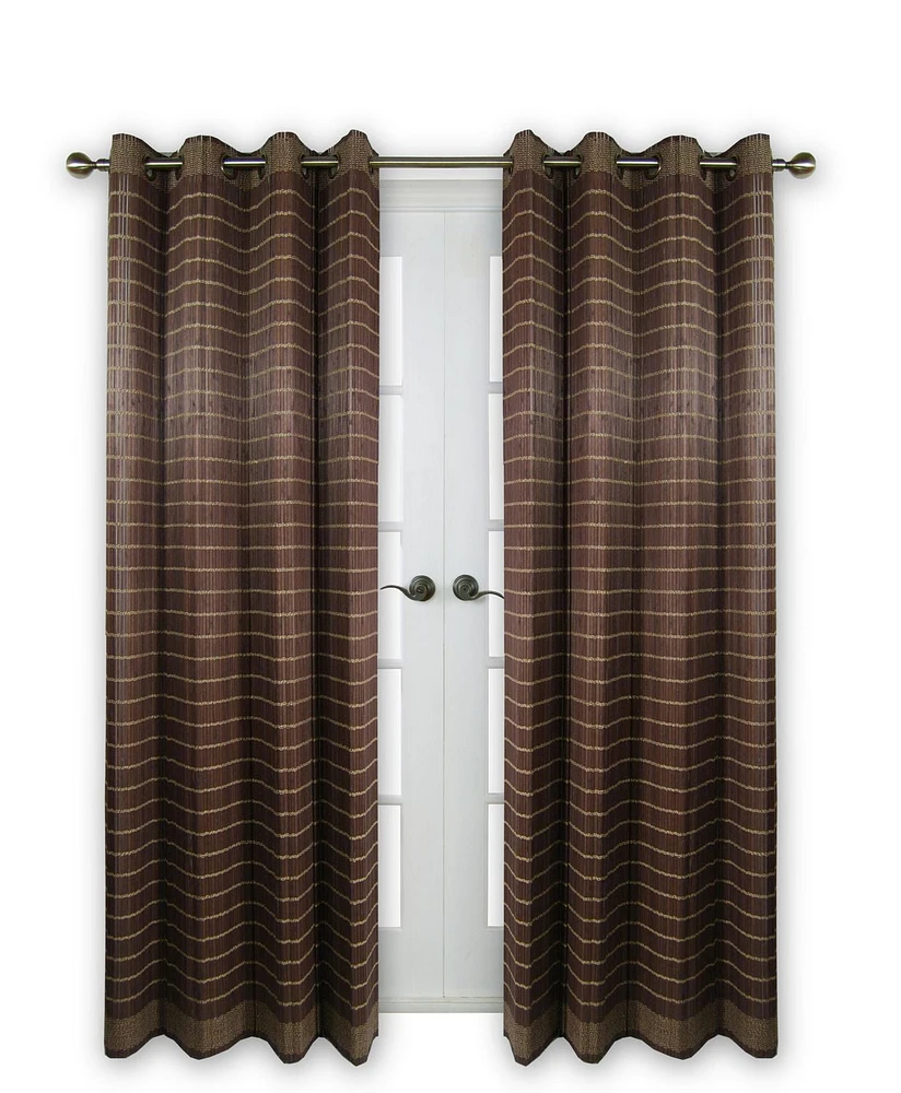 Versailles' Bamboo Wood Grommet Top Curtain Panel Set 48in x 84in