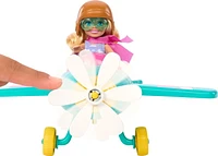 Barbie Chelsea Can Be… Plane Doll & Playset, 2-Seater Aircraft with Spinning Propellor & 7 Accessories, Ages 3+