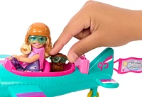 Barbie Chelsea Can Be… Plane Doll & Playset, 2-Seater Aircraft with Spinning Propellor & 7 Accessories, Ages 3+