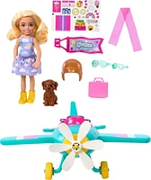 Barbie Chelsea Can Be… Plane Doll & Playset, 2-Seater Aircraft with Spinning Propellor & 7 Accessories, Ages 3+