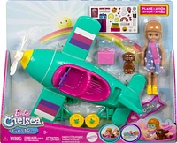 Barbie Chelsea Can Be… Plane Doll & Playset, 2-Seater Aircraft with Spinning Propellor & 7 Accessories, Ages 3+