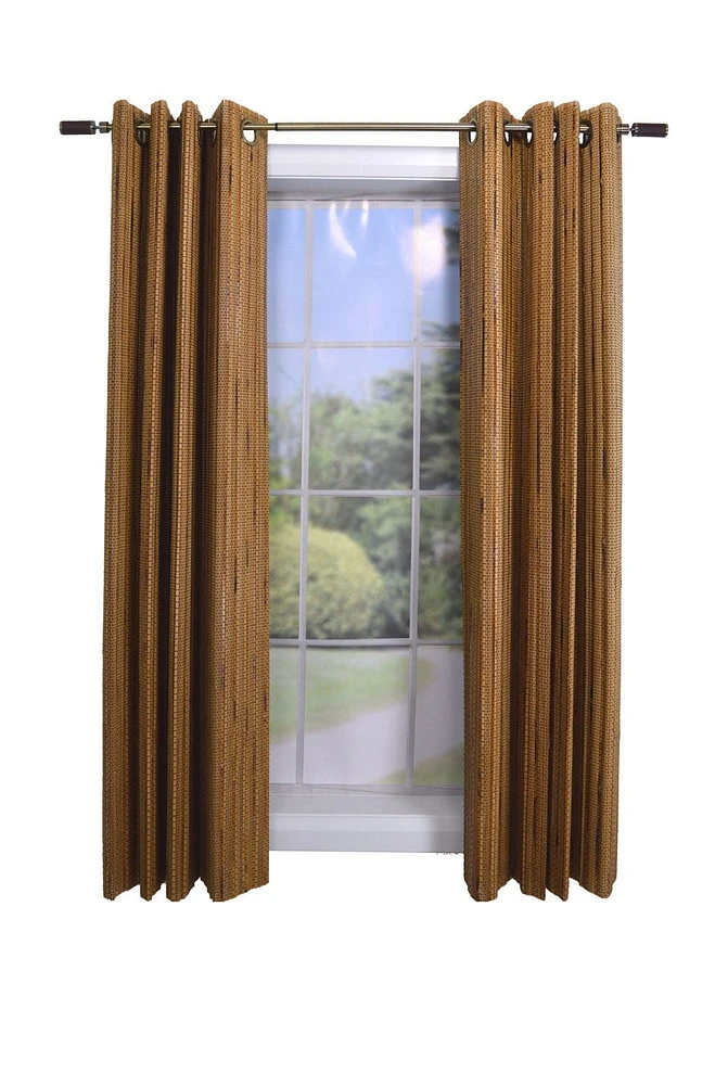 Versailles' Bamboo Wood Grommet Top Curtain Panel Set 42in x 63in