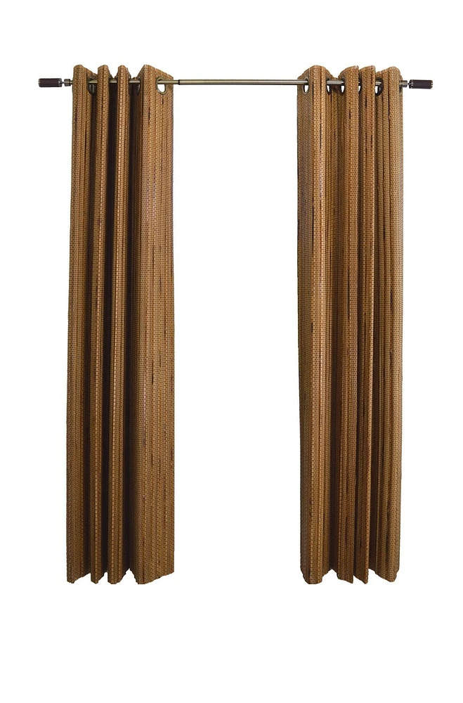 Versailles' Bamboo Wood Grommet Top Curtain Panel Set 42in x 63in