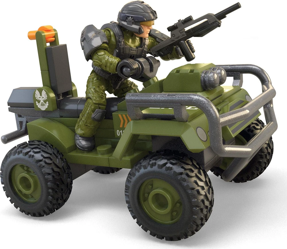 MEGA HALO FLEETCOM Mongoose Vehicle Building Kit with Micro Action Figure (79 pieces), Ages 13+