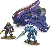 MEGA HALO Renegade Banshee Vehicle Building Kit with 2 Micro Action Figures (205 pieces), Ages 13+