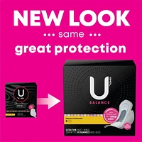 Serviettes ultraminces de nuit U by Kotex Balance avec ailes, 26 unités 26 unités
