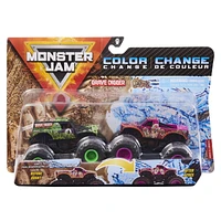 Monster Jam, Official Grave Digger vs. Calavera Color-Changing Die-Cast Monster Trucks, 1:64 Scale