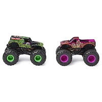 Monster Jam, Official Grave Digger vs. Calavera Color-Changing Die-Cast Monster Trucks, 1:64 Scale