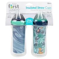 TFY Drop Guard Insulated 9oz Straw Cup 2pk, 2 Cups Included