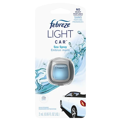 Febreze LIGHT Odor-Fighting Car Freshener Vent Clip Sea Spray, 2 mL