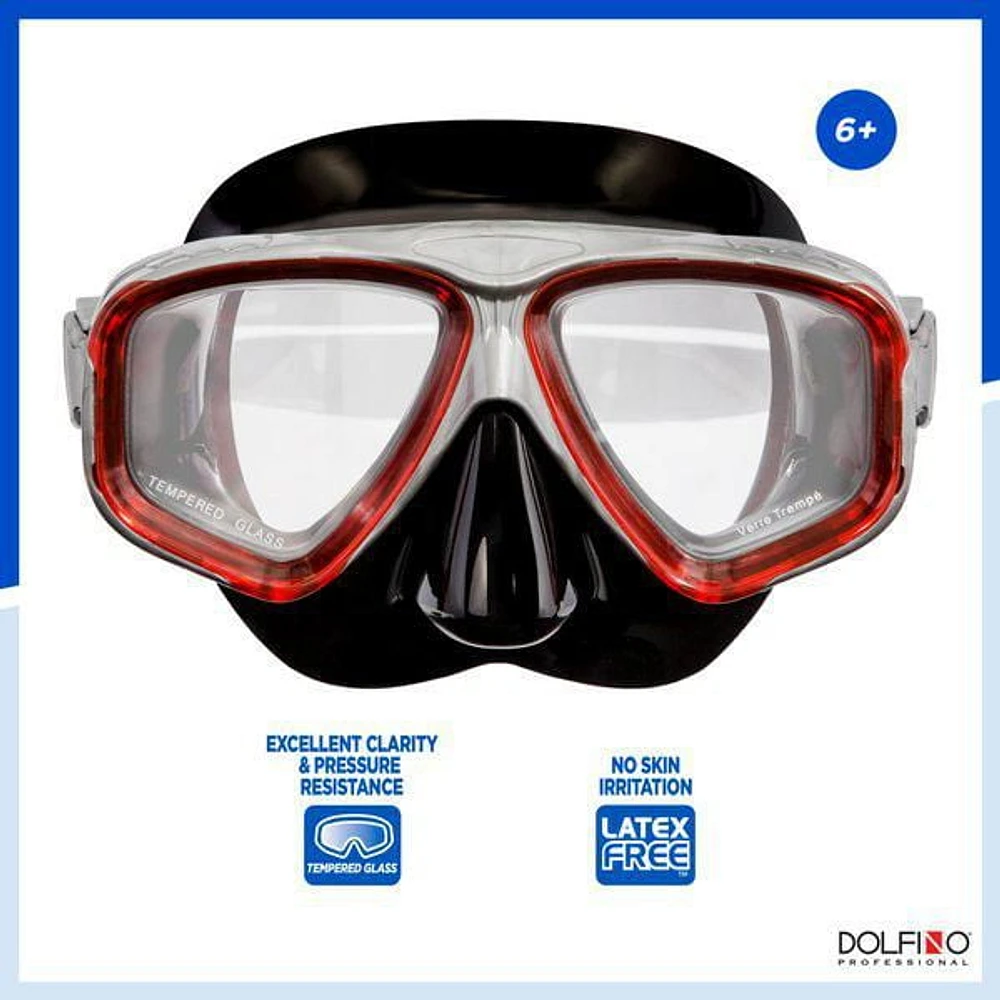 Dolfino Pro Vega Youth Swim Mask - Red