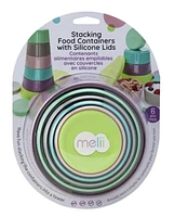 melii Contenants alimentaires empilables avec couvercles en silicone – 12 morceaux