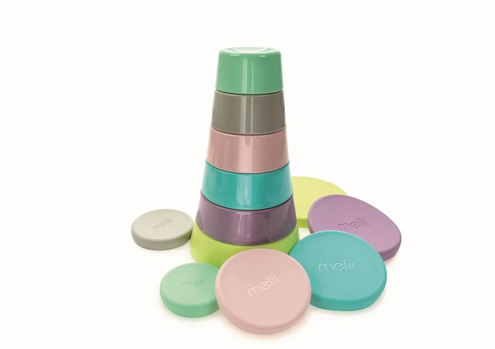 melii Contenants alimentaires empilables avec couvercles en silicone – 12 morceaux