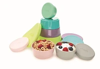 melii Contenants alimentaires empilables avec couvercles en silicone – 12 morceaux