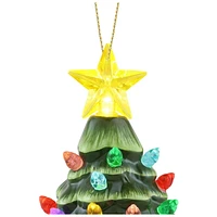 Mr. Christmas 5" Nostalgic Ceramic Lit Tree Ornament, Green, Christmas ornament