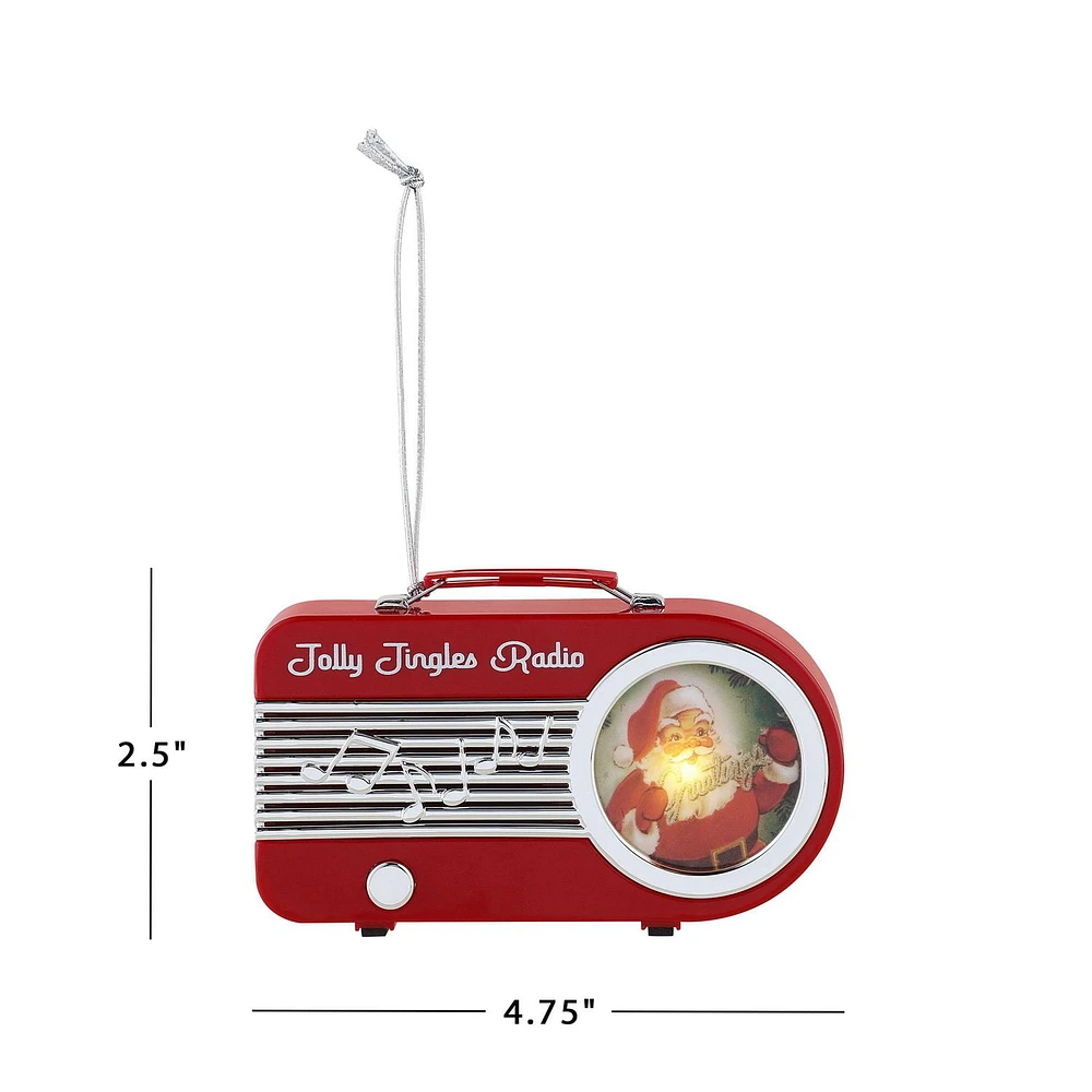 Mr. Christmas 4.75" Mini Radio Ornament, Red