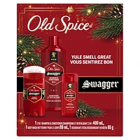 Old Spice Yule Smell Great Gift Set with Swagger 2in1 Shampoo & Conditioner, Red Collection Bodywash, and Deodorant