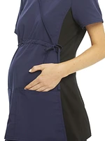 Scrubstar Women's Maternity Stretch Mock Wrap Scrub Top