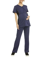 Scrubstar Women's Maternity Stretch Mock Wrap Scrub Top