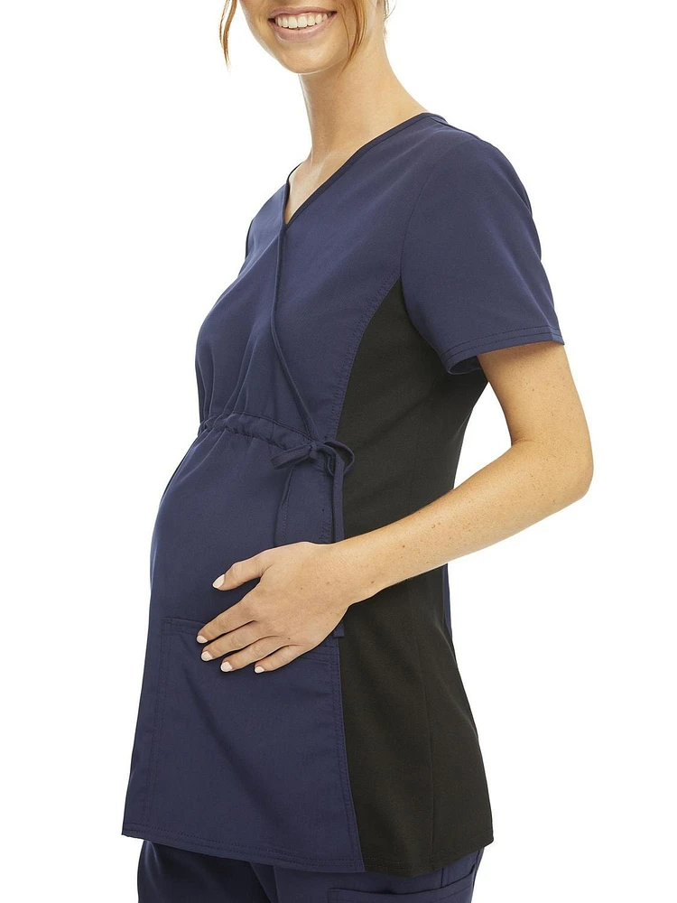 Scrubstar Women's Maternity Stretch Mock Wrap Scrub Top