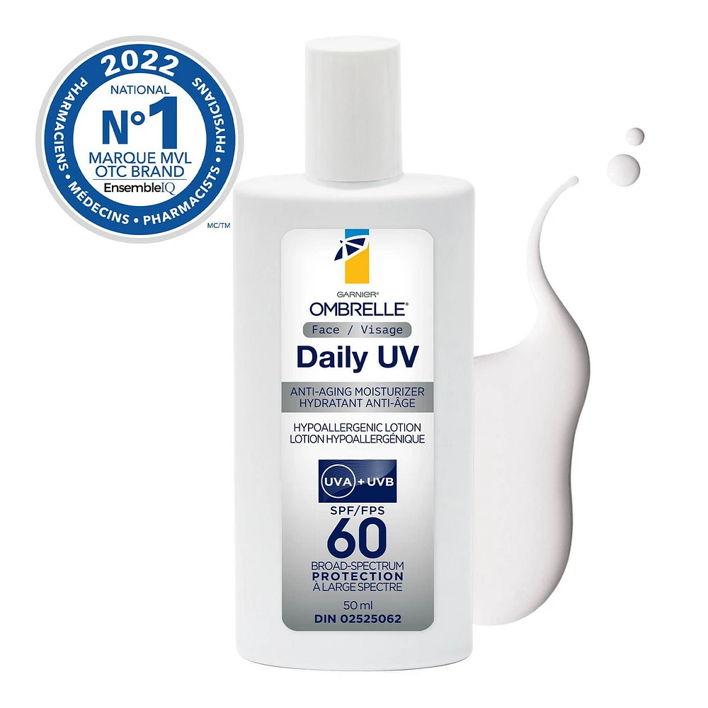 Ombrelle Daily UV Anti-Aging Face Sunscreen SPF 60, 50ml, Light weight face sunscreen