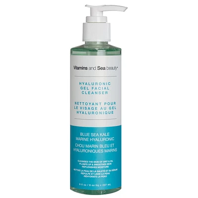 Vitamins and Sea beauty Nettoyant Pour Le Visage Au Gel Hyaluronique 237 mL, Chou Marin Bleu et Hyaluroniques Marins