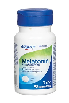 Equate Melatonin Fast Dissolving 3mg, 90 Sublingual Tablets