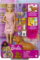 Barbie Doll and Newborn Pups Playset with Dog, 3 Puppies & Accessories, 3 to 7 Year Olds