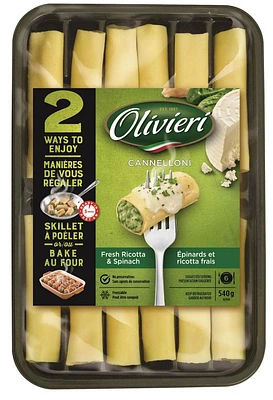 Cannelloni aux épinards et ricotta Olivieri 540g Cannel Epin/Ricotta Oli 540 g