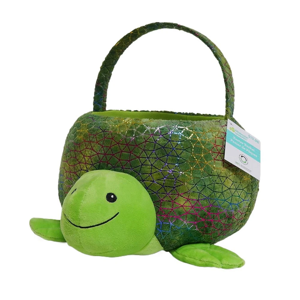 Way To Celebrate Easter Plush 11inch Easter Sea life Turtle Basket