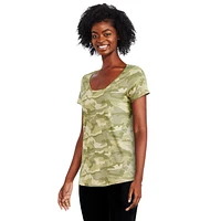 George Women's Printed Short Sleeve Scoop Neckline Tee