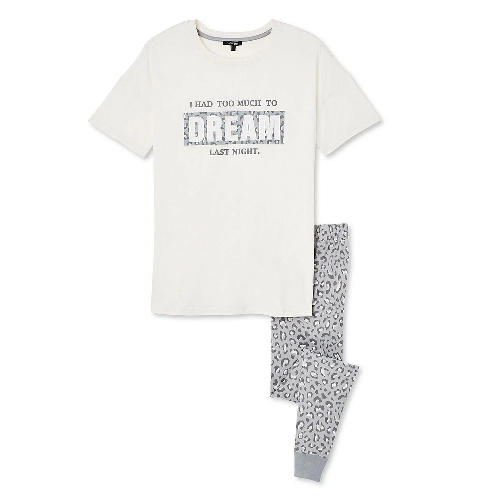 George Women's Tee and Pant Pajamas 2-Piece Set