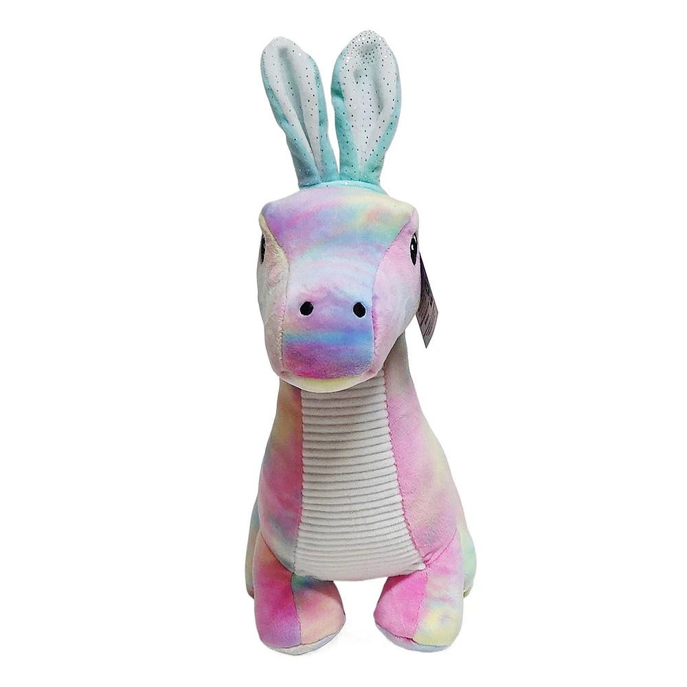 Way to Celebrate Soft Dino with Bunny Ear, Pink 11.5inch