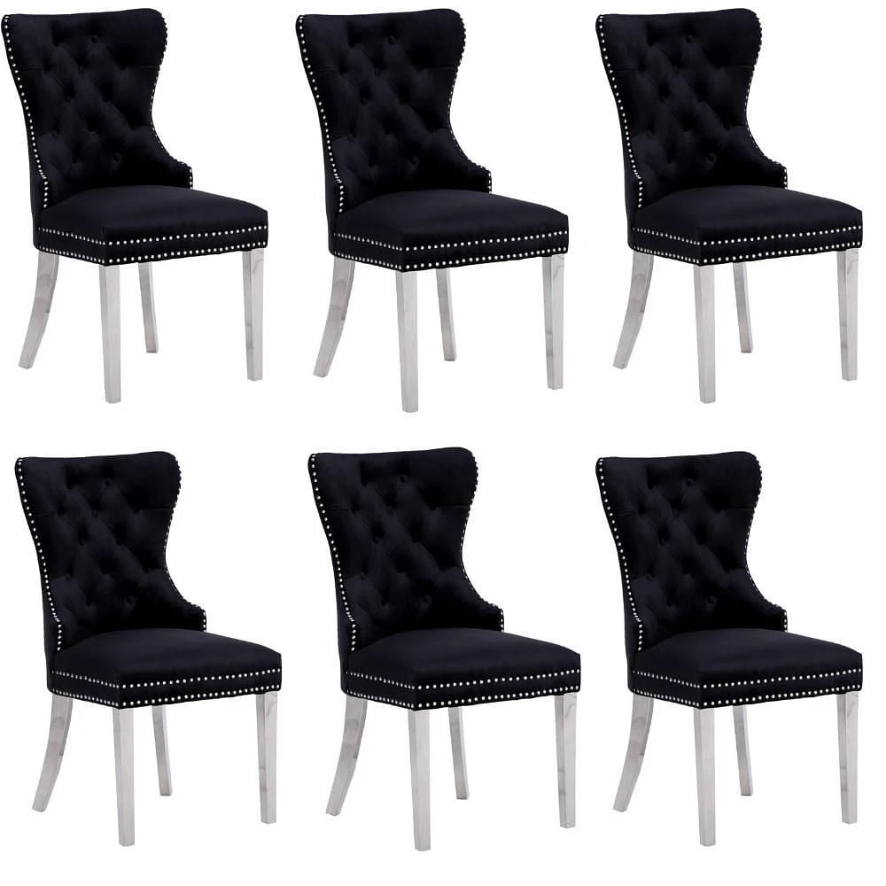 BOYEL DINING CHAIR in Black SET OF 6