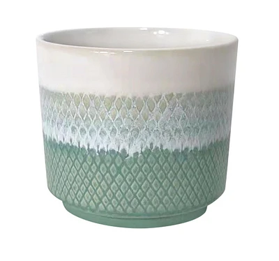 6" OMBRE DIAMOND POT- TEAL, Flower pot