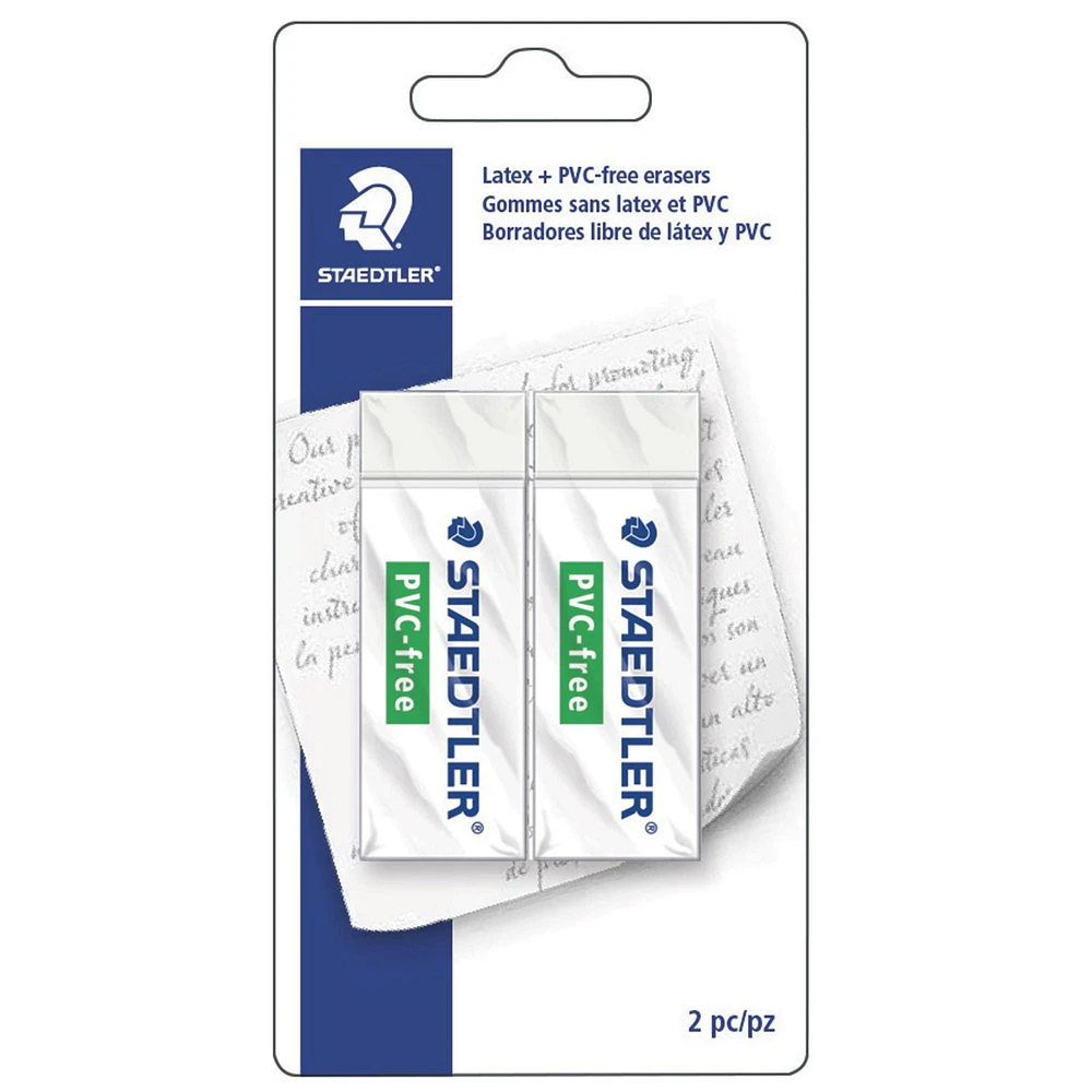 Staedtler erasers PVC free 2 pcs, Erasers PVC free 2 pcs