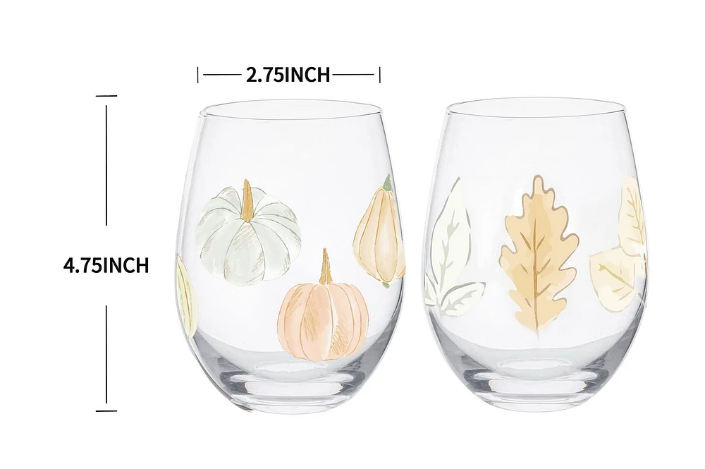 Harvest Stemless Wine Glass, Way to Celebrate Harvest Stemless Wine Glass 18oz