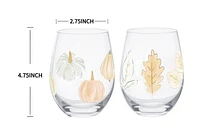 Harvest Stemless Wine Glass, Way to Celebrate Harvest Stemless Wine Glass 18oz