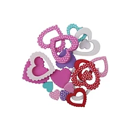 20 RUFFLED HEART STICKERS