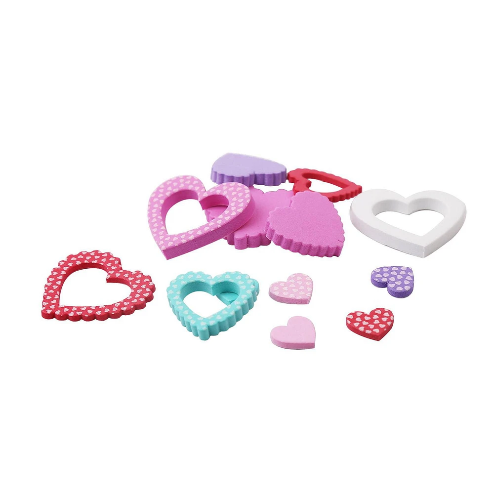 20 RUFFLED HEART STICKERS