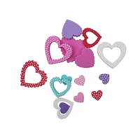 20 RUFFLED HEART STICKERS