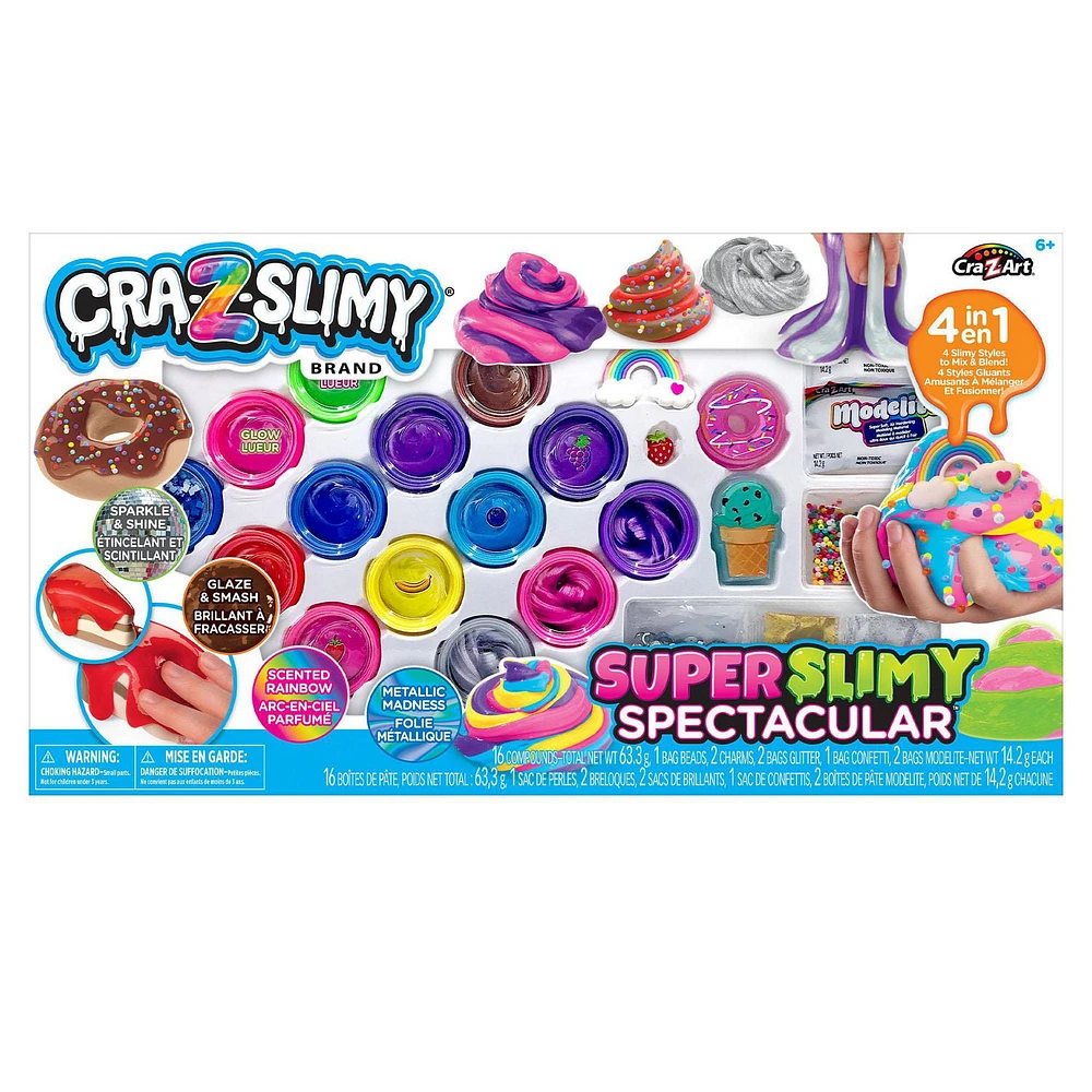 Cra-Z-Slimy 4 in 1 Super Slimy Spectacular, Scented Slime for Kids, Sensory Activity, Trending Slime