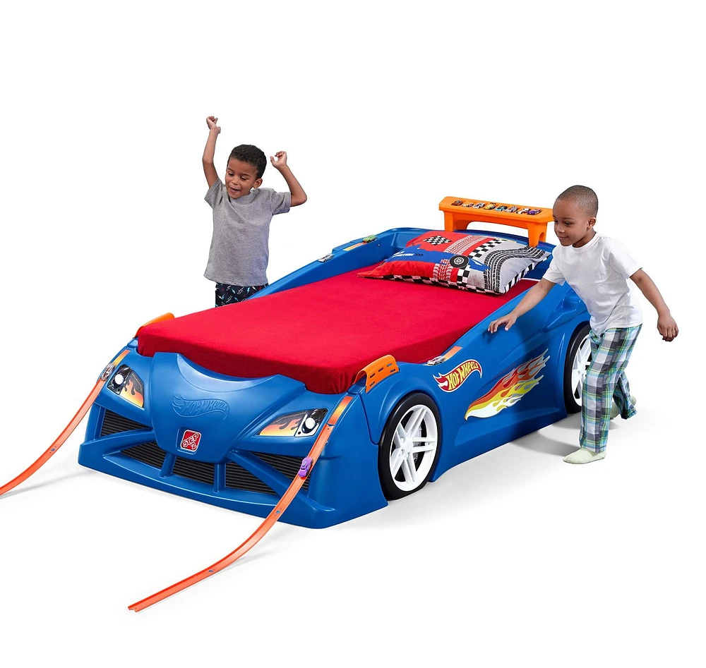 Lit d'auto de course Hot WheelsMC lit berceau à lit simple par Step2