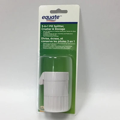 Equate 3-in-1 Pill Splitter, Crusher & Storage, 1 kit