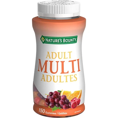 NATURE'S BOUNTY Adult Multi, Helps to Support Immune Function, Helps Development Of Bones & Teeth, Cherry, Grape & Orange Flavours 150.0 count