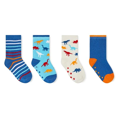 Lot de 4 paires de mi-chaussettes antidérapantes George pour bébés garçons