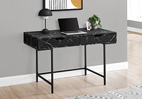 Monarch Specialties Computer Desk, Home Office, Laptop, Storage Drawers, 48"l, Work, Metal, Laminate, Black Marble Look, Contemporary, Modern