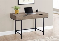 Monarch Specialties Computer Desk, Home Office, Laptop, Storage Drawers, 48"l, Work, Metal, Laminate, Brown, Black, Contemporary, Modern