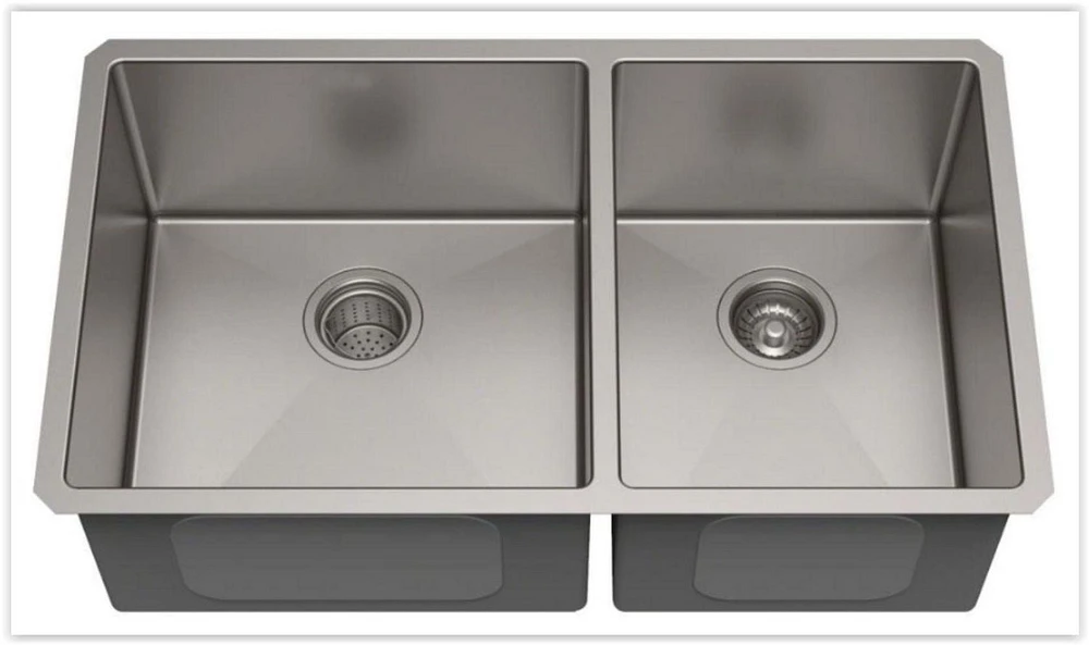 American Imaginations AI-29407 29 pouces Ensemble d'évier de cuisine en nickel brossé W Undermount pour perçage mural - Crépine incluse