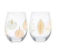 Harvest Stemless Wine Glass, Way to Celebrate Harvest Stemless Wine Glass 18oz